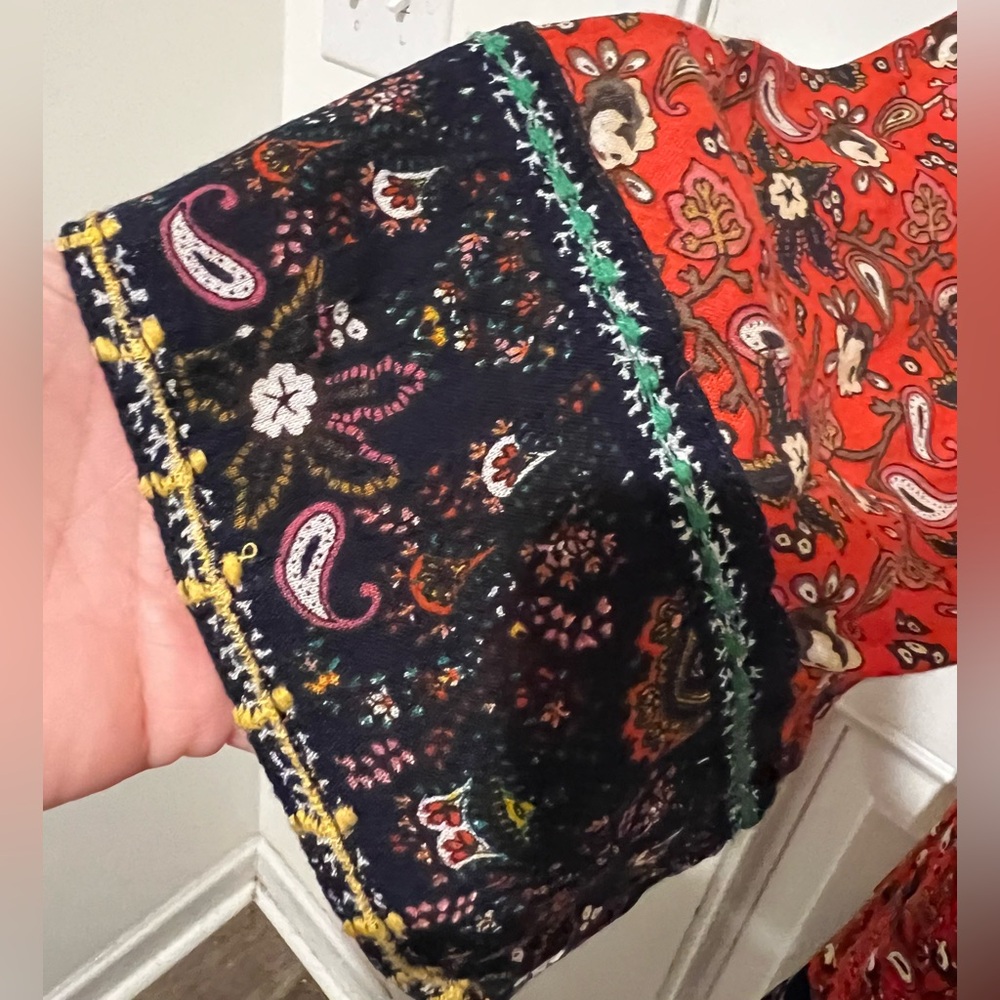 Anthropologie Akemi & Kin Sierra Shift Dress Size Small Bohemian Paisley Peasant - Picture 15 of 16